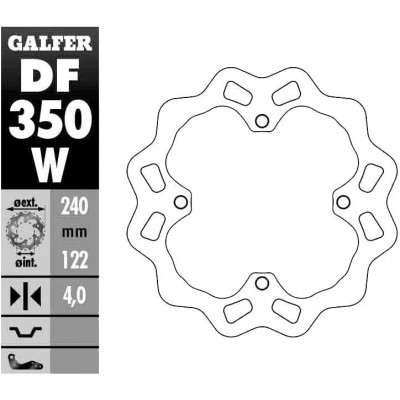 Disc frana fata Galfer WAVE FIXED 240x4mm DF350W Disc frana fata Galfer WAVE FIXED 240x4mm DF350W