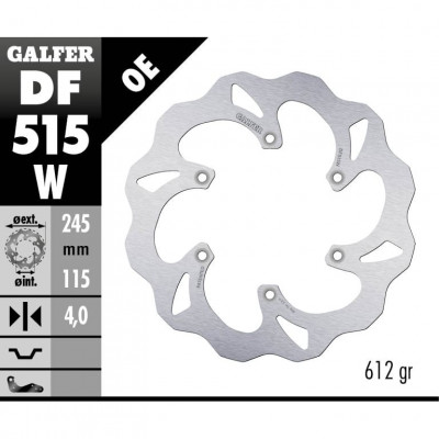 Disc frana spate Galfer WAVE FIXED 245x4mm DF515W Disc frana spate Galfer WAVE FIXED 245x4mm DF515W