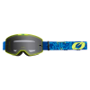 Ochelari motocross B-20 STRAIN V.22 BLUE/NEON YELLOW - GRAY