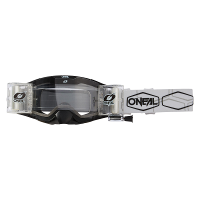 Ochelari motocross O`NEAL B-30 ROLL OFF HEXX V.22 BLACK/WHITE - CLEAR