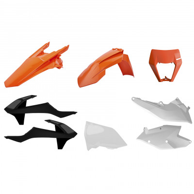  Kit plastic Enduro Polisport pentru KTM  EXC/ EXC-F/XC-W/ XCF-W-2017-19 Orange/White/Black