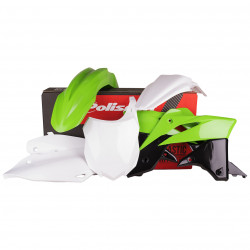 Kit plastic MX Polisport pentru Kawasaki KX250-2013-16 White/Green OEM Color 14-15 Kit plastic MX Polisport pentru Kawasaki KX250-2013-16 White/Green OEM Color 14-15