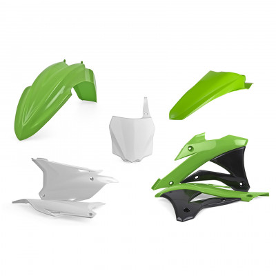 Kit plastic MX Polisport pentru Kawasaki KX85 - 2014-21 Green/White
