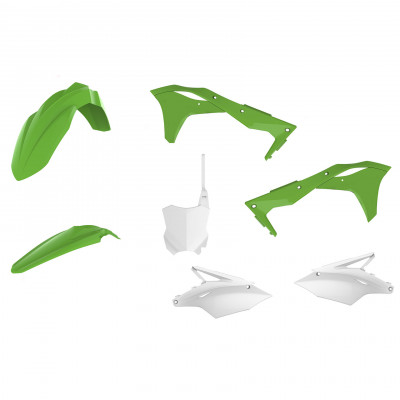 Kit plastic MX Polisport pentru Kawasaki  KX250-2017-20 Grren/White