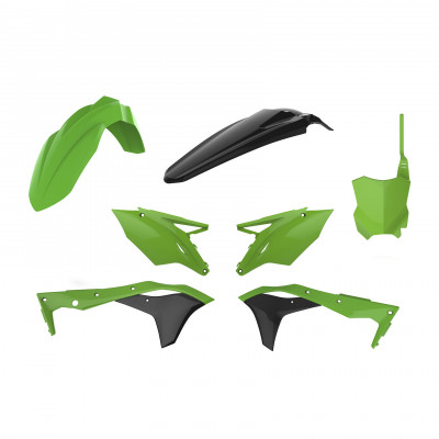 Kit plastic MX Polisport pentru Kawasaki KX250-2017-20 Green/black