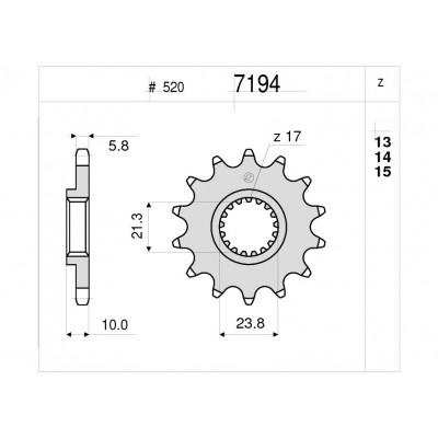 Pinion fata TROFEO 367194Z13