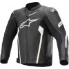 Geaca moto de piele ALPINESTARS FASTER V2 BLACK/WHITE
