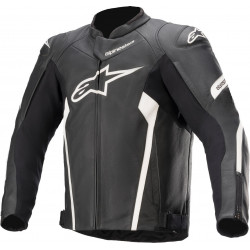Geaca moto din piele ALPINESTARS FASTER V2 BLACK/WHITE