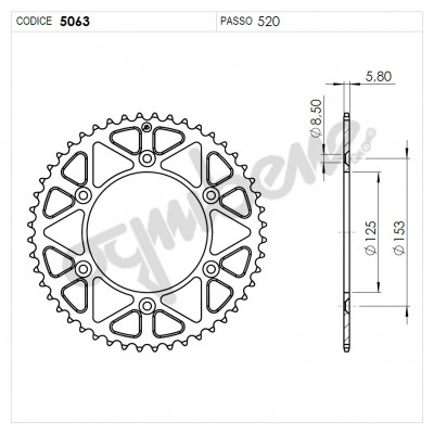 Pinion spate TROFEO 365063152 BLACK