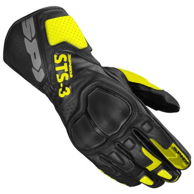 Manusi moto de piele SPIDI STS-3 BLACK/NEON YELLOW
