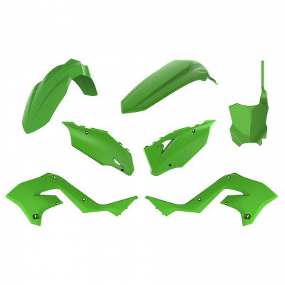 Kit plastic MX Polisport pentru Kawasaki KX125/250 restiling 450 (2020) - 2003-08 Green OEM Color