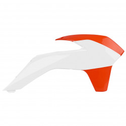 Capace plastice pentru radiator Polisport KTM SX / SX-F / EXC / EXC-F / XC / XC-F KTM White/Orange OEM Color Capace plastice pentru radiator Polisport KTM SX / SX-F / EXC / EXC-F / XC / XC-F KTM White/Orange OEM Color