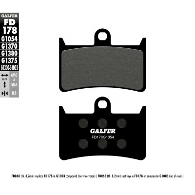 Placute frana fata Galfer Semi metal FD178G1054