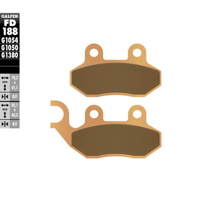 Placute frana fata Galfer SINTERED SCOOTER FD188G1380 Placute frana fata Galfer SINTERED SCOOTER FD188G1380