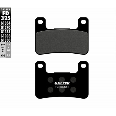 Placute frana fata Galfer SEMI METAL FD325G1054 Placute frana fata Galfer SEMI METAL FD325G1054