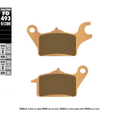 Placute frana fata Galfer SINTERED SCOOTER FD493G1380 Placute frana fata Galfer SINTERED SCOOTER FD493G1380