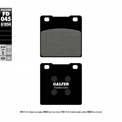 Placute frana fata/spate Galfer SEMI METAL FD045G1054 Placute frana fata/spate Galfer SEMI METAL FD045G1054