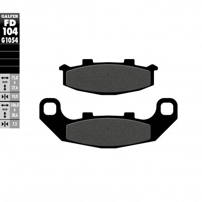 Placute frana fata/spate Galfer SEMI METAL FD104G1054 Placute frana fata/spate Galfer SEMI METAL FD104G1054