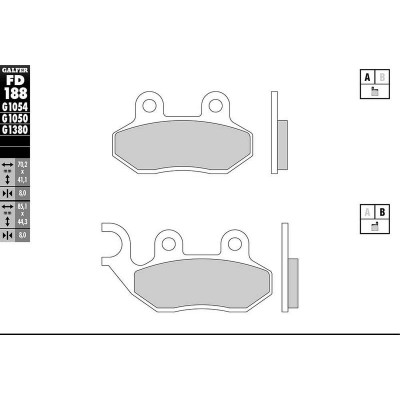 Placute moto fata Galfer SEMI METAL FD188G1054 Placute moto fata Galfer SEMI METAL FD188G1054