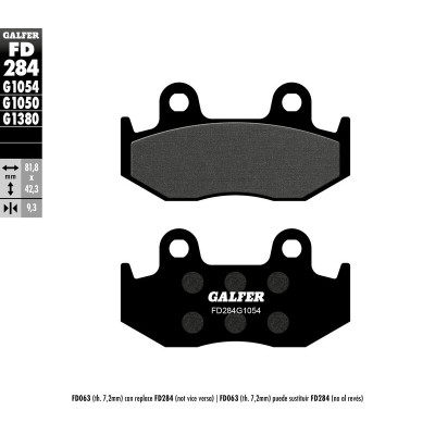 Placute frana fata/spate Galfer SEMI METAL FD284G1054 Placute frana fata/spate Galfer SEMI METAL FD284G1054