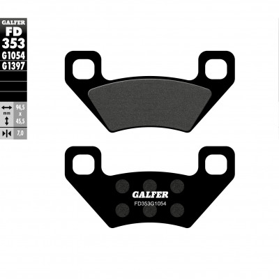 Placute frana fata/spate Galfer SEMI METAL FD353G1054 Placute frana fata/spate Galfer SEMI METAL FD353G1054