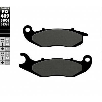 Placute frana fata Galfer SEMI METAL FD409G1054 Placute frana fata Galfer SEMI METAL FD409G1054