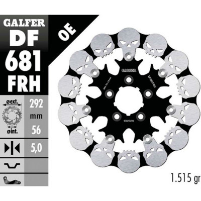 Disc frana spate Galfer WAVESKULL DESIGN FLOATING 292x5mm Disc frana spate Galfer WAVESKULL DESIGN FLOATING 292x5mm