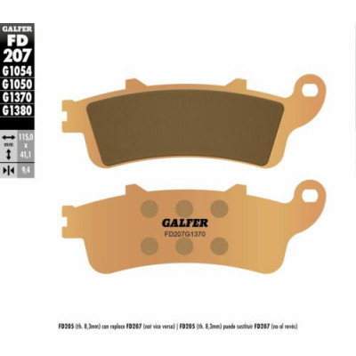 Placute frana moto, fata/spate Galfer SINTERED COMPOUND FD207G1370 Placute frana moto, fata/spate Galfer SINTERED COMPOUND FD207G1370