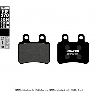 Placute frana fata/spate Galfer SCOOTER FD270G1050 Placute frana fata/spate Galfer SCOOTER FD270G1050