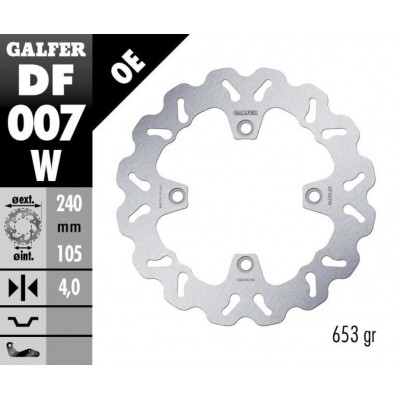 Disc frana fata/spate Galfer WAVE FIXED 240x4mm DF007W Disc frana fata/spate Galfer WAVE FIXED 240x4mm DF007W