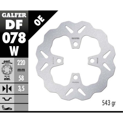 Disc frana fata Galfer WAVE FIXED 220x3,5mm DF078W Disc frana fata Galfer WAVE FIXED 220x3,5mm DF078W