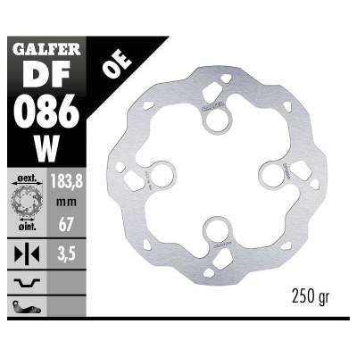 Disc frana fata Galfer WAVE FIXED 183.8x3mm DF086W Disc frana fata Galfer WAVE FIXED 183.8x3mm DF086W