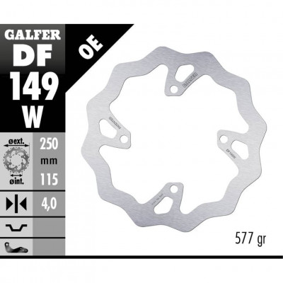 Disc frana spate Galfer WAVE FIXED 250x4mm DF149W Disc frana spate Galfer WAVE FIXED 250x4mm DF149W