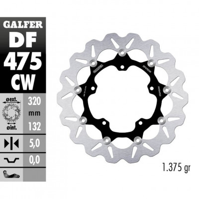 Disc frana fata  Galfer WAVE FLOATING COMPLETE (C.ALU.) 320x5mm DF475CW