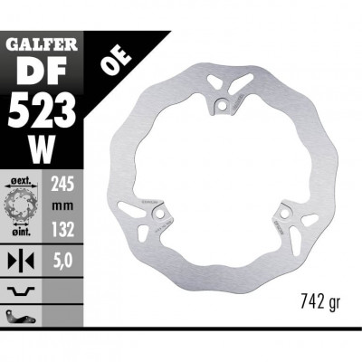 Disc frana spate Galfer WAVE FIXED 245x5mm DF523W Disc frana spate Galfer WAVE FIXED 245x5mm DF523W