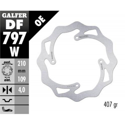 Disc frana spate Galfer WAVE FIXED 210x4mm DF797W