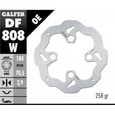 Disc frana fata Galfer WAVE FIXED 184x2,9mm DF808W Disc frana fata Galfer WAVE FIXED 184x2,9mm DF808W