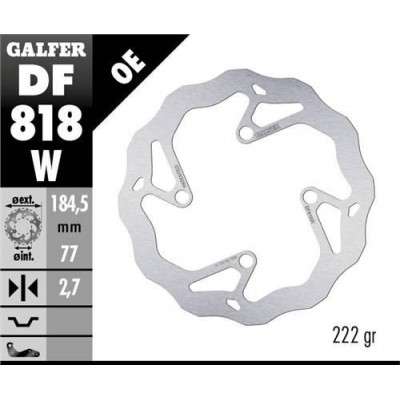 Disc frana fata Galfer WAVE FIXED 185x2,7mm DF818W Disc frana fata Galfer WAVE FIXED 185x2,7mm DF818W