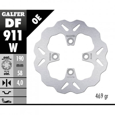Disc frana spate Galfer WAVE FIXED 190x4mm DF911W
