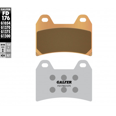 Placute frana fata Galfer SINTERED COMPOUND FD176G1375 Placute frana fata Galfer SINTERED COMPOUND FD176G1375