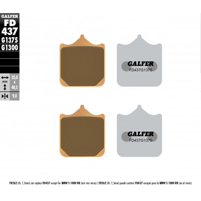 Placute frana fata Galfer SINTERED COMPOUND FD437G1375 Placute frana fata Galfer SINTERED COMPOUND FD437G1375