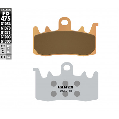 Placute frana fata Galfer SINTERED COMPOUND FD475G1375 Placute frana fata Galfer SINTERED COMPOUND FD475G1375