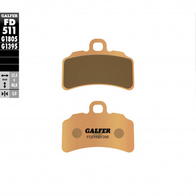 Placute frana fata Galfer SINTERED COMPOUND FD511G1395 Placute frana fata Galfer SINTERED COMPOUND FD511G1395