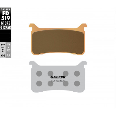 Placute frana fata Galfer SINTERED COMPOUND FD519G1375 Placute frana fata Galfer SINTERED COMPOUND FD519G1375