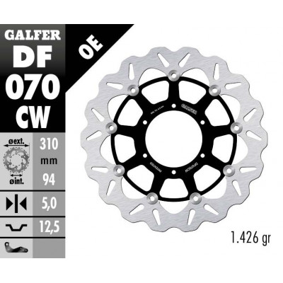 Disc frana fata Galfer WAVE FLOATING COMPLETE (C. ALU.) 310x5mm DF070CW