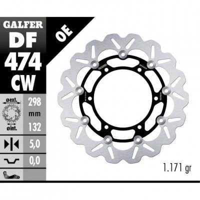Disc frana fata Galfer WAVE FLOATING COMPLETE (C. ALU.) 298x5mm DF474CW