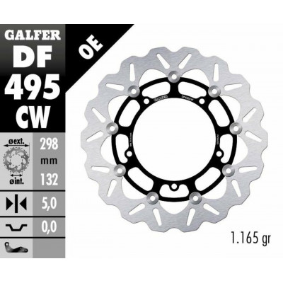 Disc frana fata Galfer WAVE FLOATING COMPLETE (C. ALU.) 298x5mm DF495CW