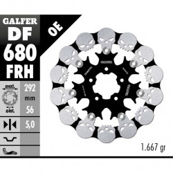 Disc frana fata Galfer WAVE SKULL DESIGN FLOATING (C. STEEL) 292x5mm DF680FRH