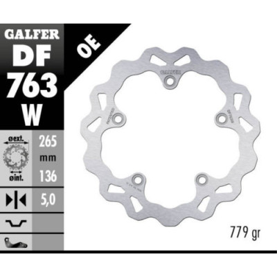 Disc frana spate Galfer WAVE FIXED 265x5mm DF763W Disc frana spate Galfer WAVE FIXED 265x5mm DF763W