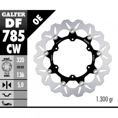 Disc frana fata Galfer WAVE FLOATING COMPLETE (C. ALU.) 320x5m DF785CW